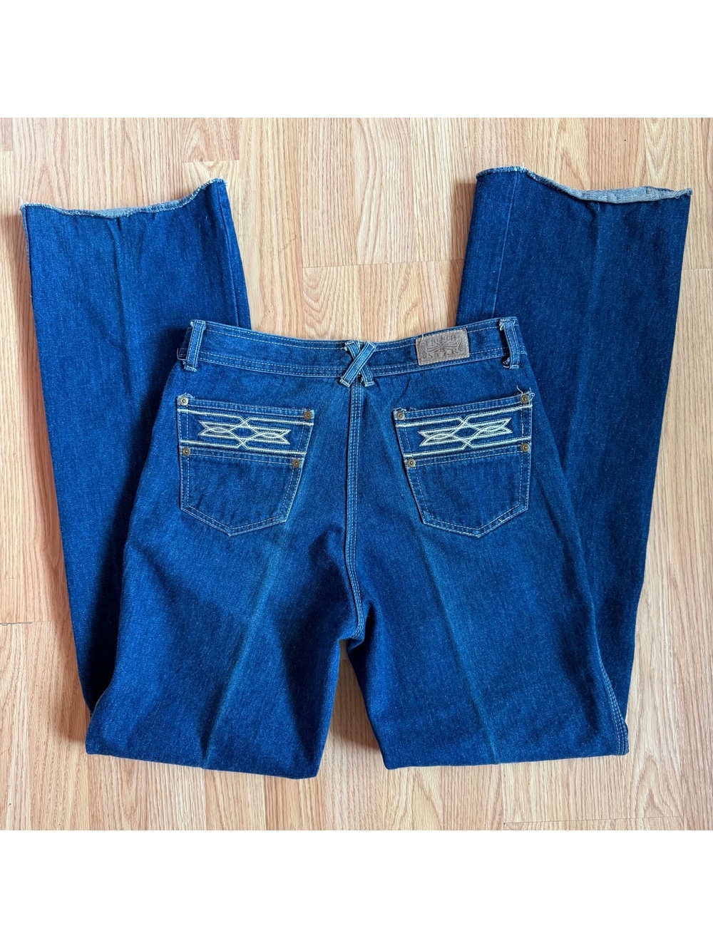 Vintage French Star Bootcut High Waisted Western Jeans Size 28x34